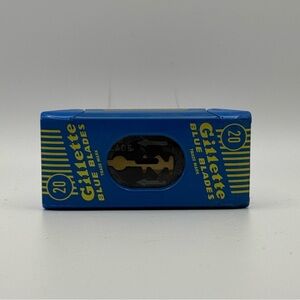 1960's Gillette Dispenser Blue Blades Trade Mark Vintage Razor Made in USA